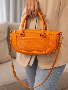 Orange Women's Leather Top-Handle Bag